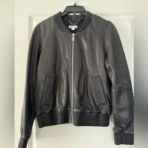 Whistles Leather Bomber Jacket